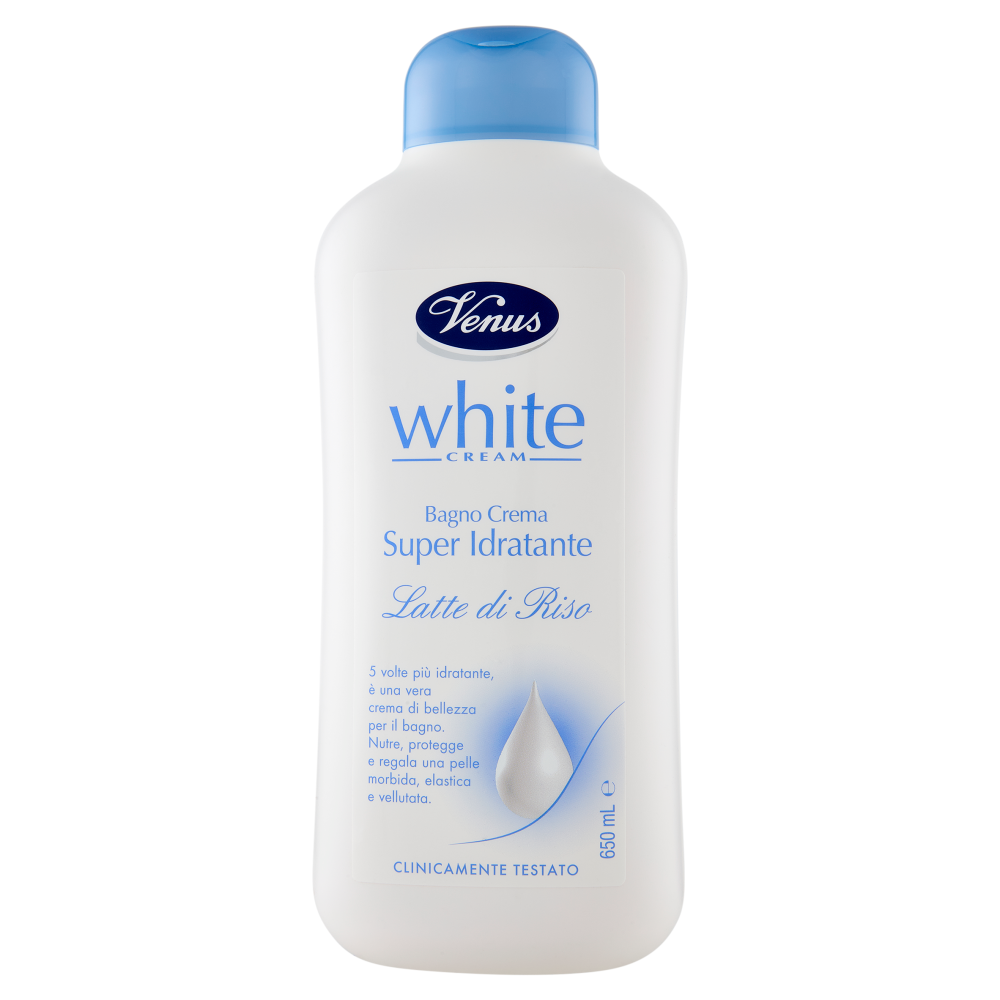 Venus White Cream Bagno Crema Super Idratante Latte di Riso 650 mL