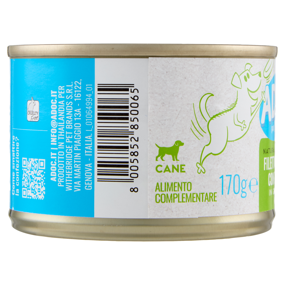 ADoC For Dogs Naturally Premium Filetti di Pollo con Anatra in Gelatina 170 g