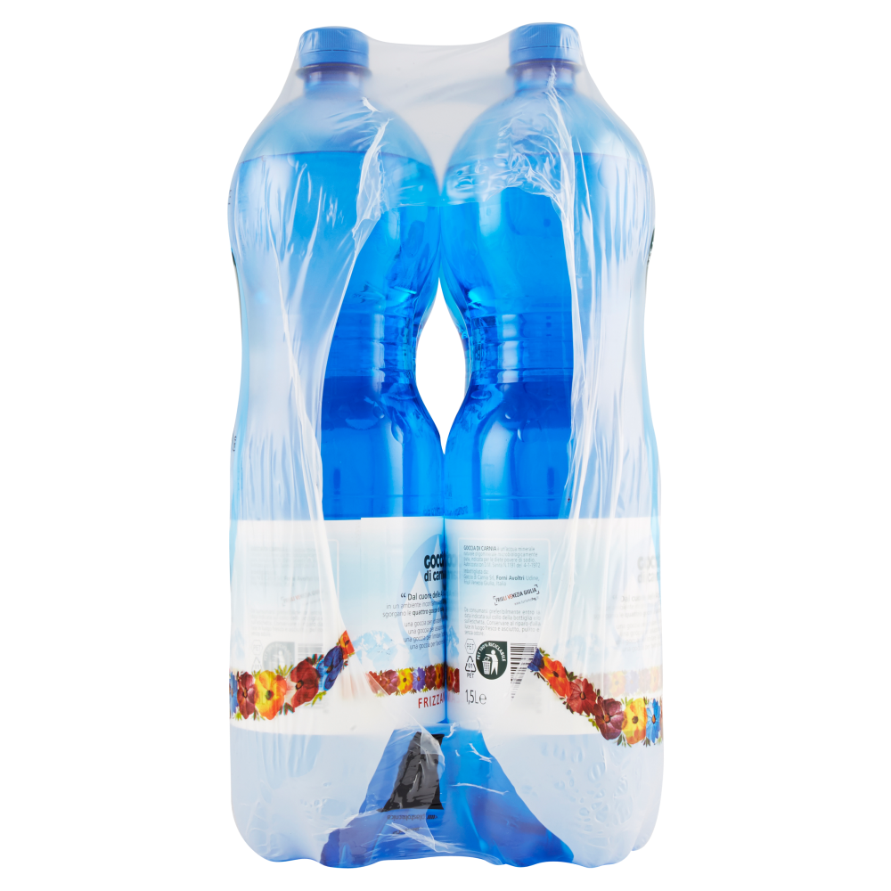 Goccia di Carnia Acqua Minerale Naturale Oligominerale Frizzante 6 x 1,5 L