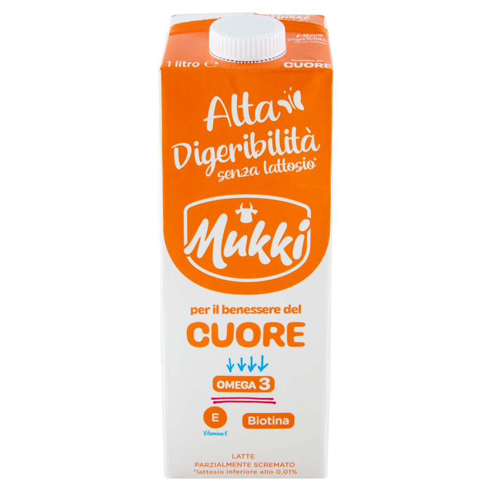 Mukki Alta Digeribilit&agrave; senza lattosio* per il benessere del Cuore 1 litro