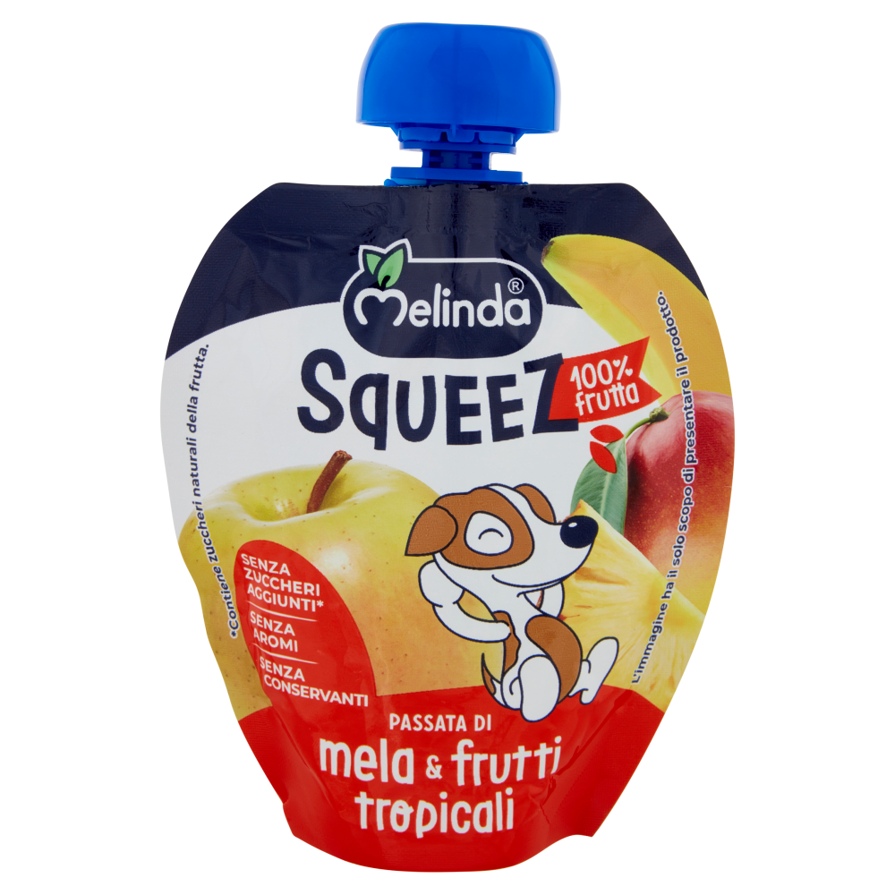 Melinda Squeez 100% frutta Passata di mela & frutti tropicali 90 g