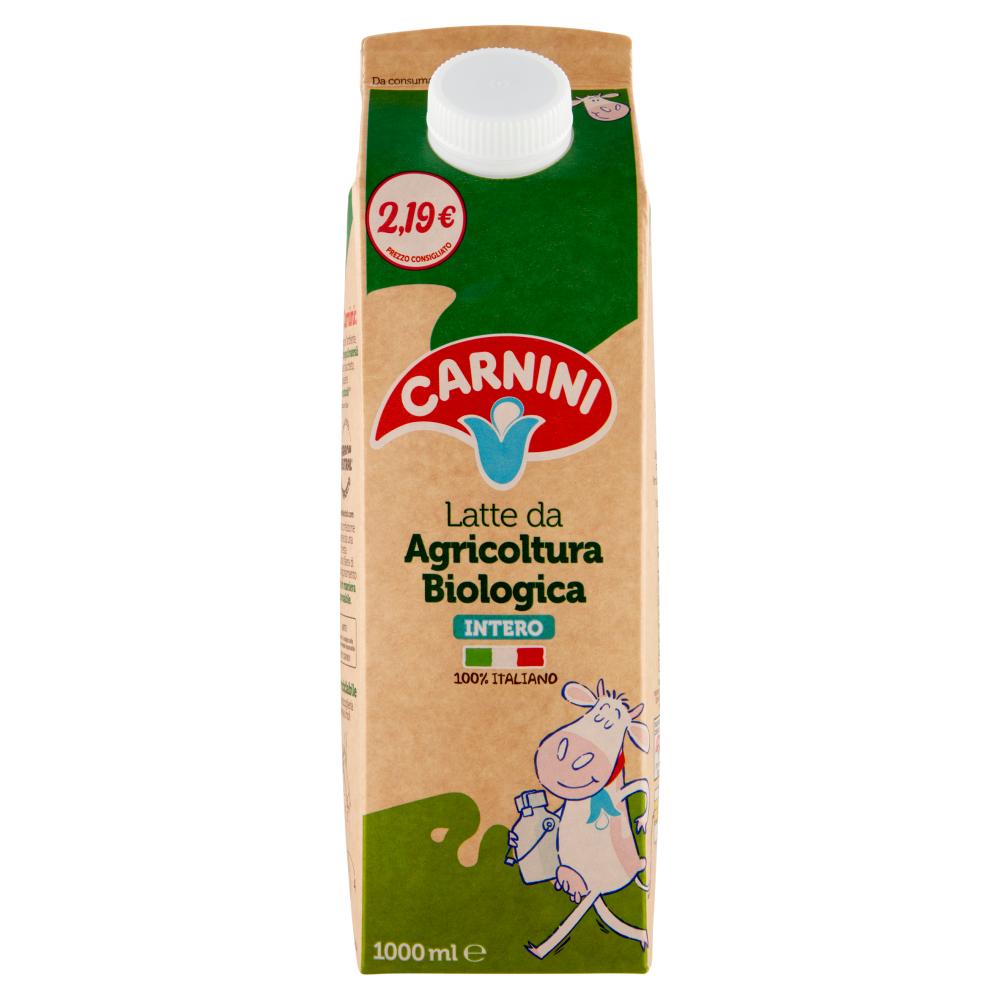 Carnini Latte da Agricoltura Biologica Intero 1000 ml