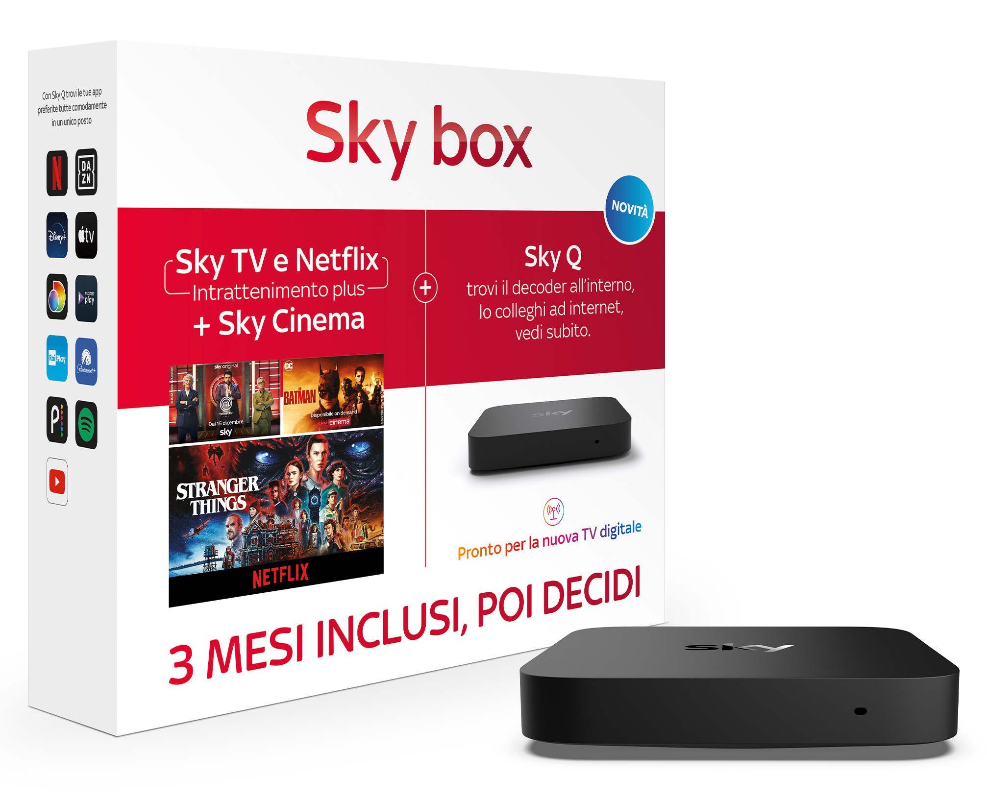Sky box con 3 Mesi di TV e Netflix (Intrattenimento plus) + Cinema