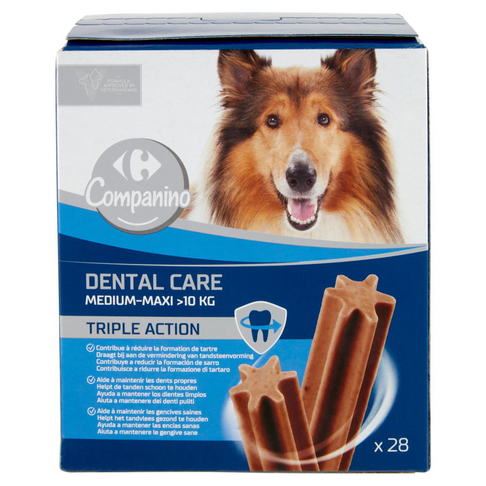Carrefour Companino Dental Care Medium-Maxi >10kg Triple Action x28 720 g