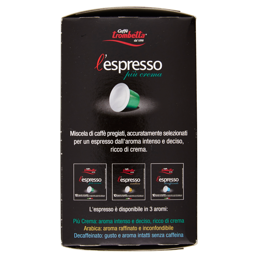Caffè trombetta l'espresso più crema 10 Capsule 55 g