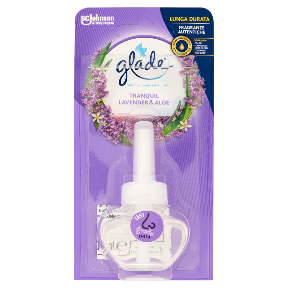 Glade Liquido Elettrico Ricarica, Profumatore per Ambienti Fragranza Lavanda & Aloe 20ml