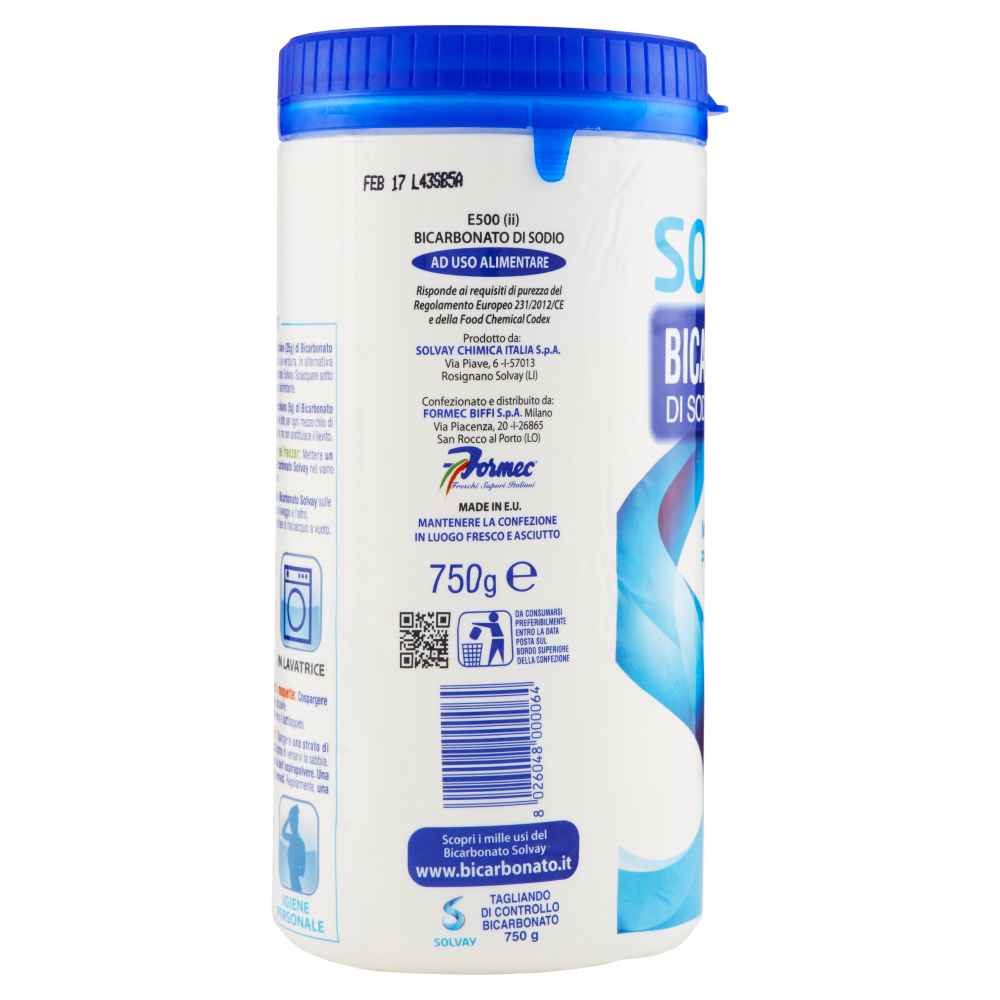 Solvay Bicarbonato di sodio purissimo 750 g