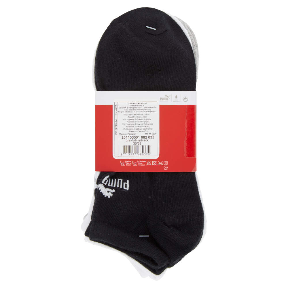 Puma Sportlifestyle Calze 3 pack grey/white/black 35/38
