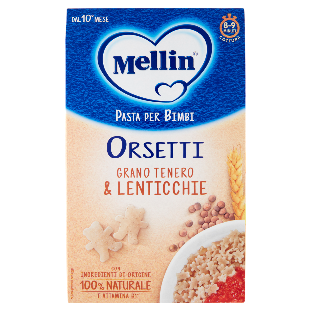 Mellin Pasta per Bimbi Orsetti Grano Tenero & Lenticchie 280 g