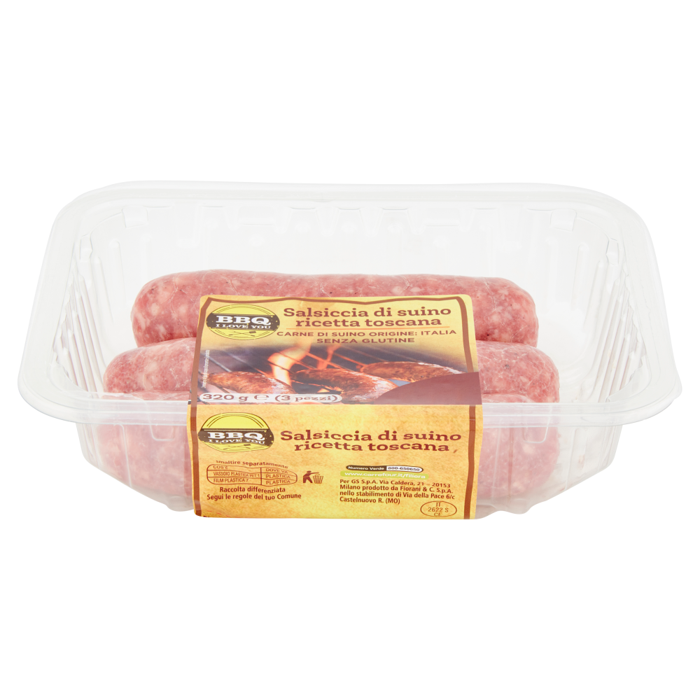 BBQ Salsiccia di suino ricetta toscana 3 x 107 g