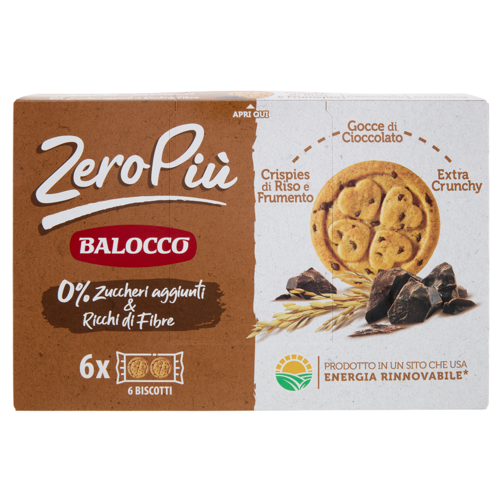 Balocco ZeroPiù Cioccolato & Crispies di Riso e Frumento 6 x 35 g