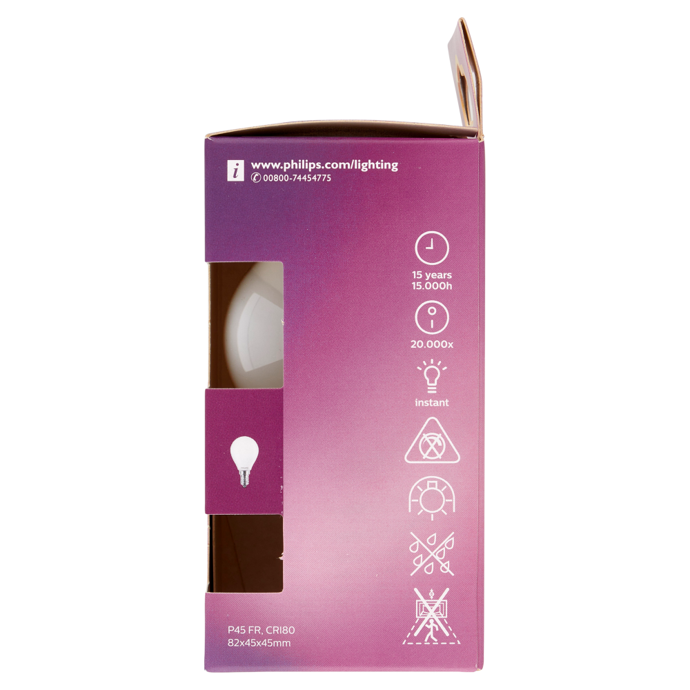 Philips Led sfera vetro 40W E14 2700K