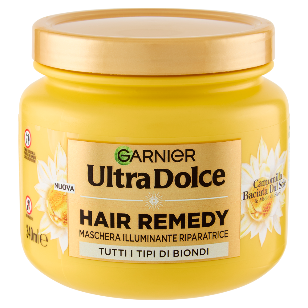 Garnier Ultra Dolce Hair Remedy Maschera Illuminante Riparatrice, per Capelli Biondi, 340 ml