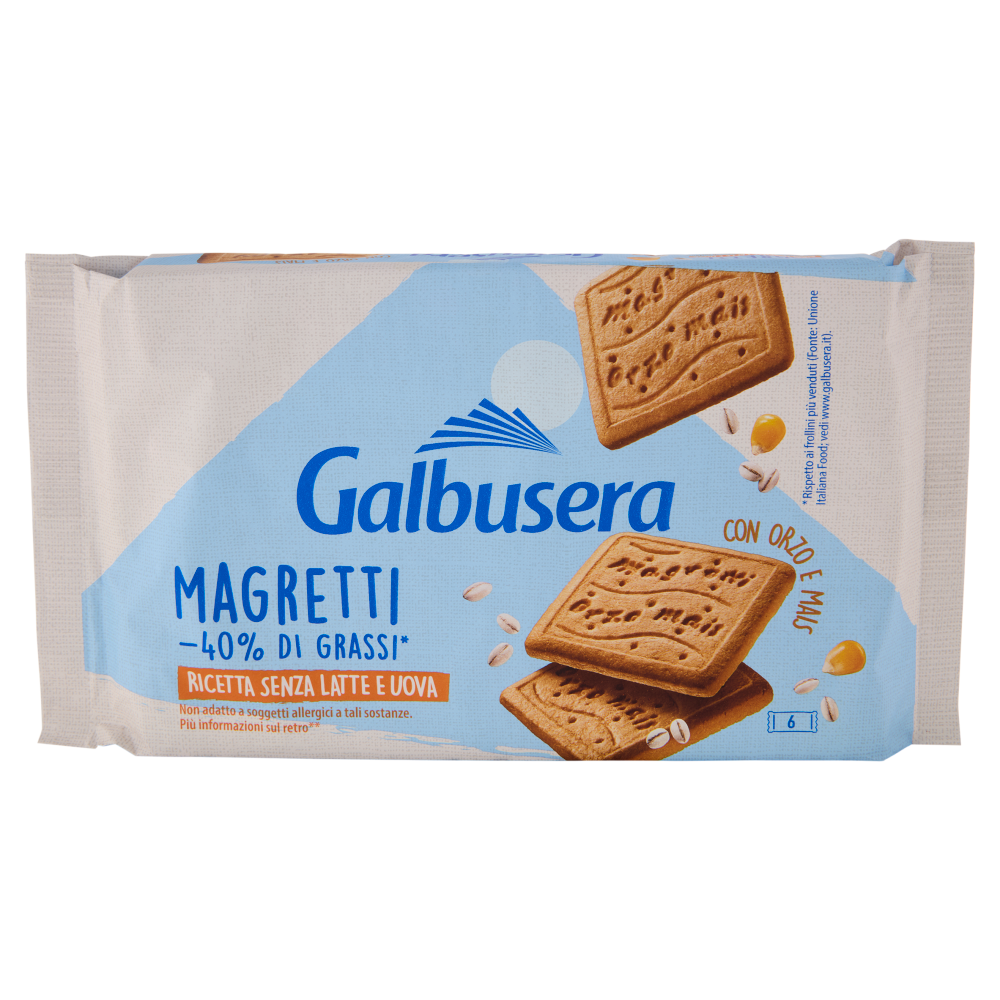 Galbusera Magretti -40% di Grassi* con Orzo e Mais 6 x 58,3 g