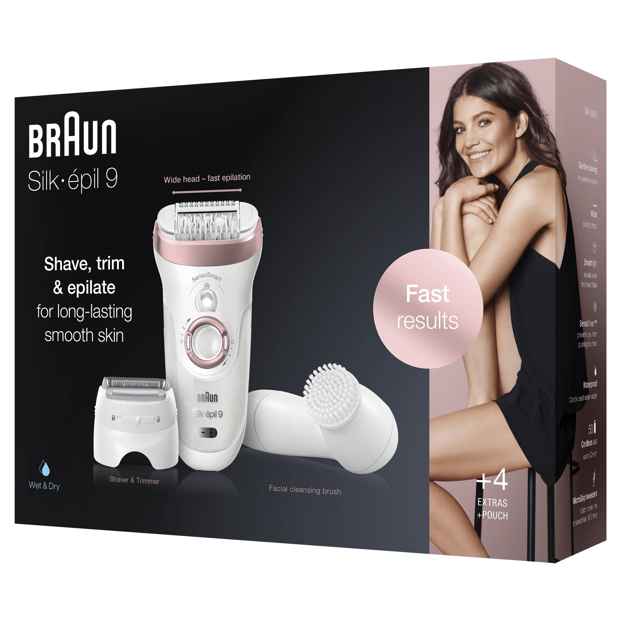 Braun Silk-&eacute;pil 5 Wet&Dry Silk-&eacute;pil 5 5-875 Beauty Set Per Le Prime Epilazioni 4-In-1 Wet&Dry Senza Fili &ndash; Epilatore Donna, Rasoio, Rifinitore, Kit Pulizia Viso