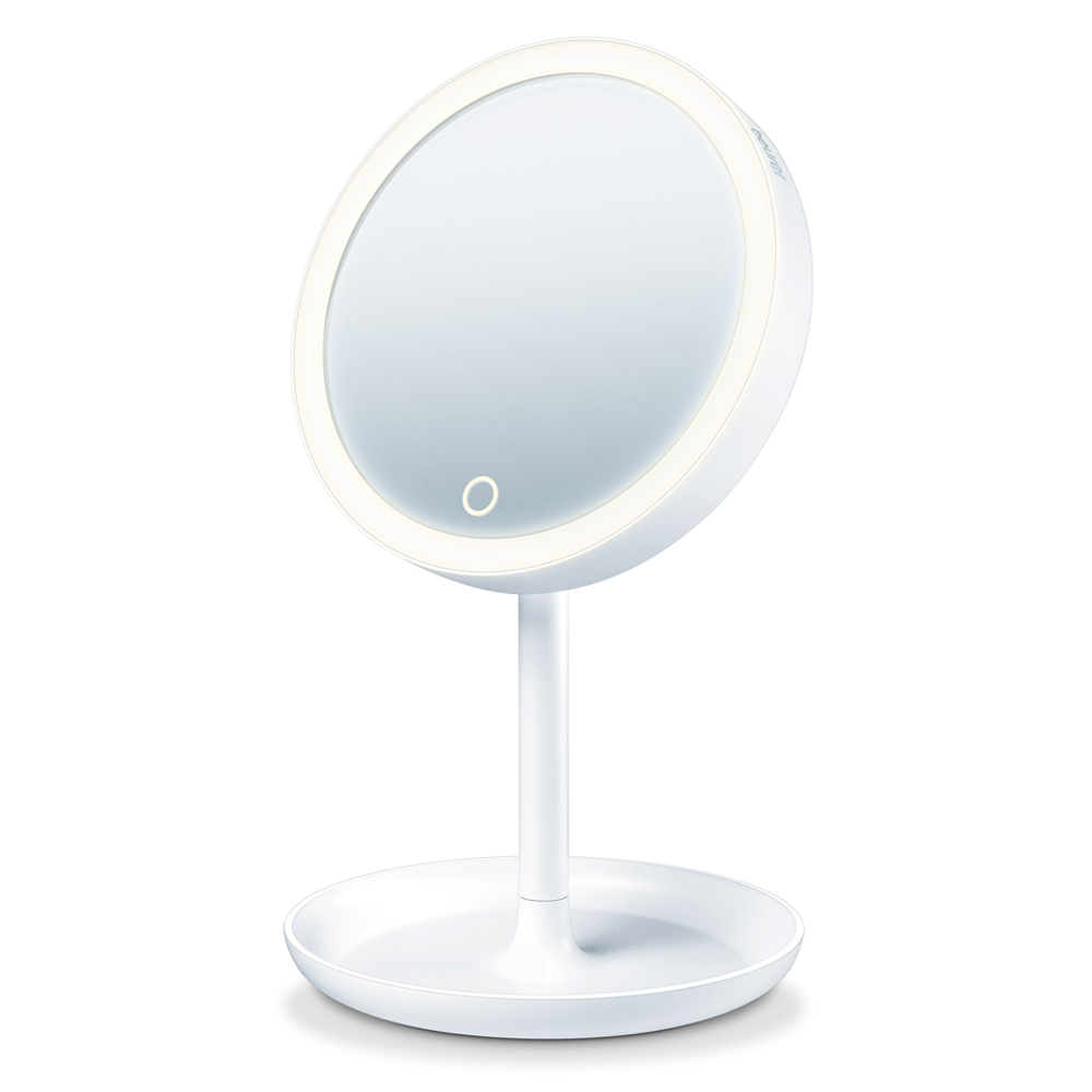 Beurer BS 45 Specchio Cosmetico con Illuminazione LED Regolabile, Ingrandimento 5X e Base Porta Oggetti - 40 g