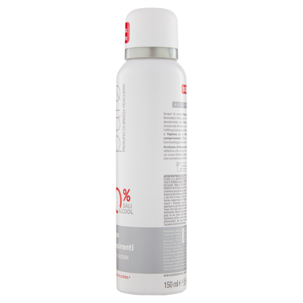 Borotalco purø Profumo di Brezza Muschiata Deo 0% Sali 150 ml