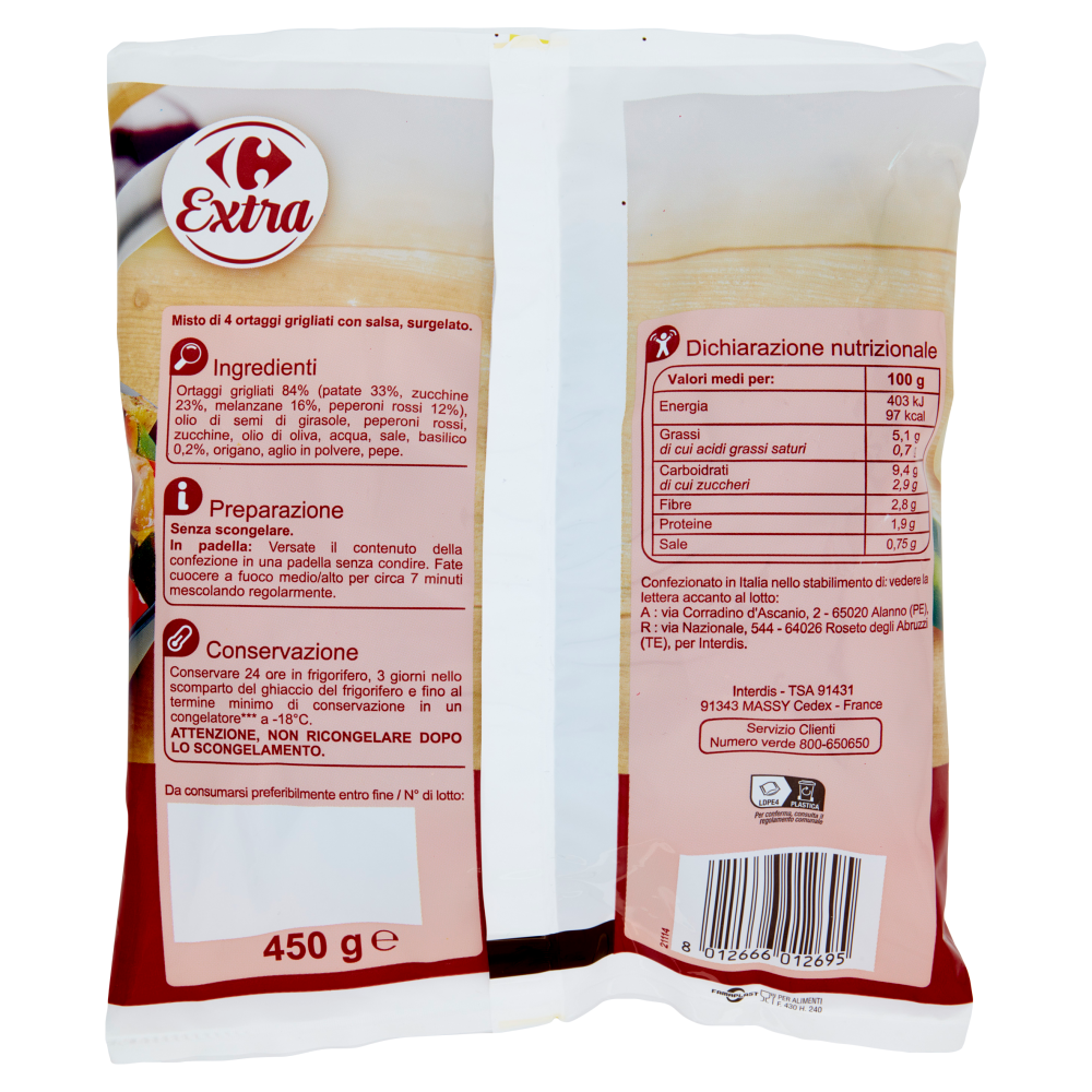 Carrefour Extra Misto grigliato con Salsa Surgelato 450 g