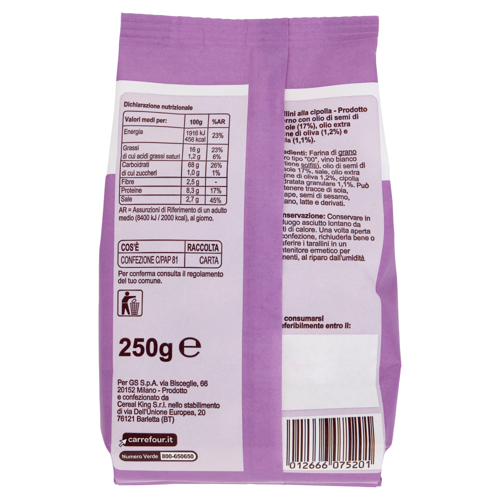 Carrefour Classic Tarallini alla Cipolla 250 g