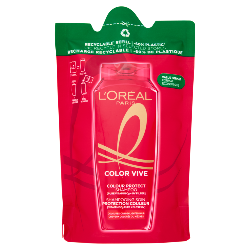 L'Oréal Paris Color Vive Eco-Ricarica Shampoo Protettivo per Capelli Colorati 250 ml