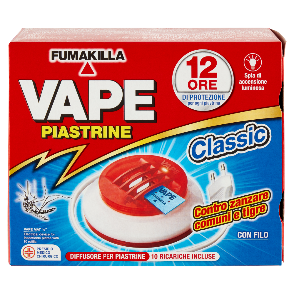 VAPE Elettroemanatore Piastrine Classic con Filo + 10 Ricariche