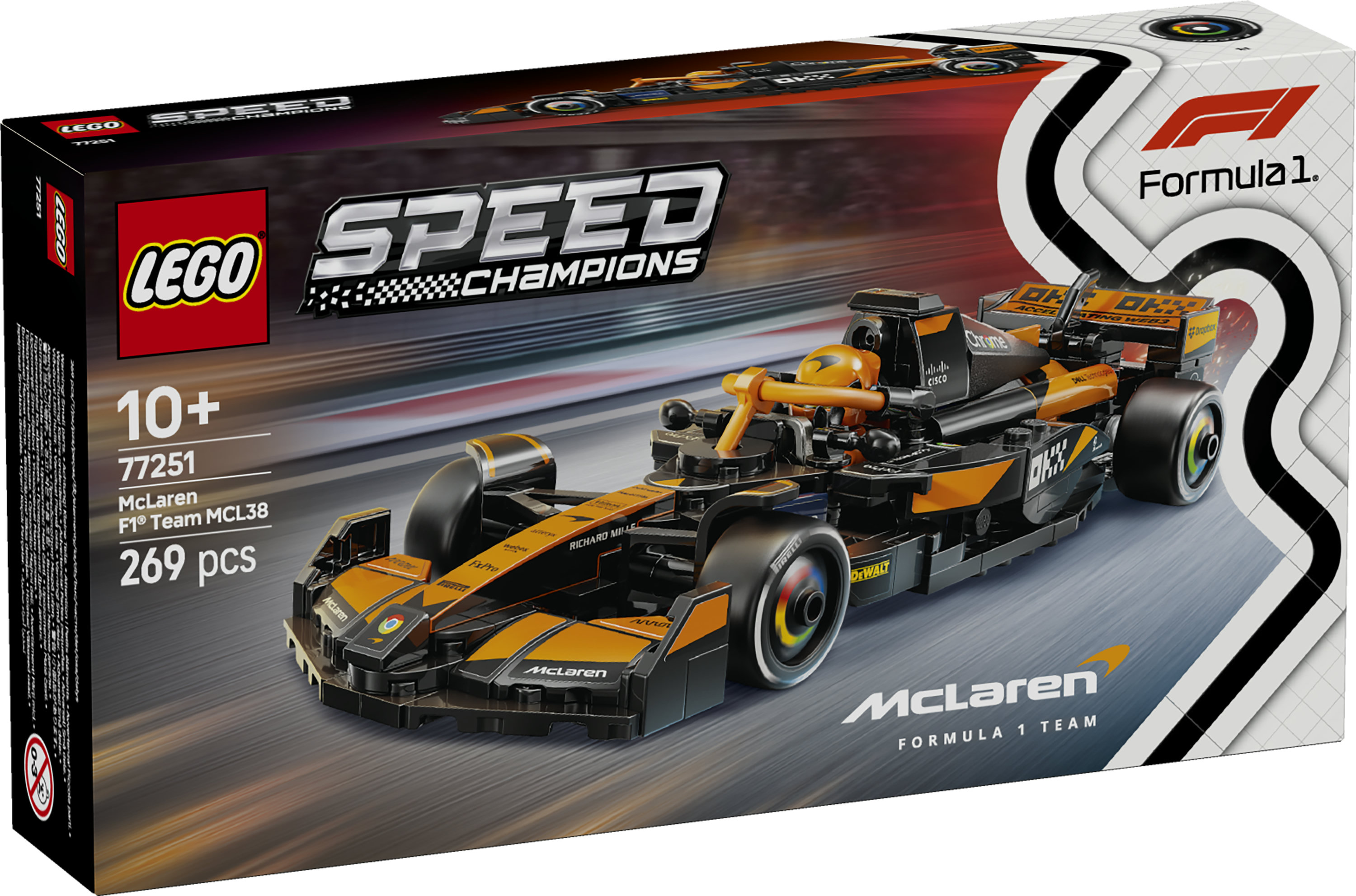 LEGO Speed Champions 77251 Auto da Corsa McLaren F1 Team MCL38 Macchina Giocattolo da Collezione con Minifigure per Bambine10+