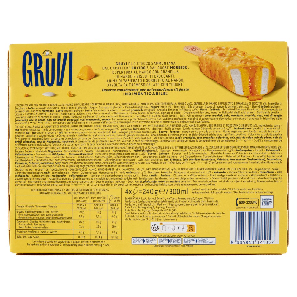 Sammontana Gruvi Mango Ramingo 4 x 60 g