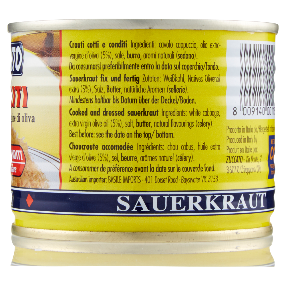 Zuccato Crauti con olio extra-vergine di oliva 190 g