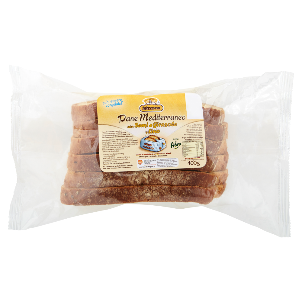 Interpan Pane Mediterraneo con Semi di Girasole e Lino 400 g