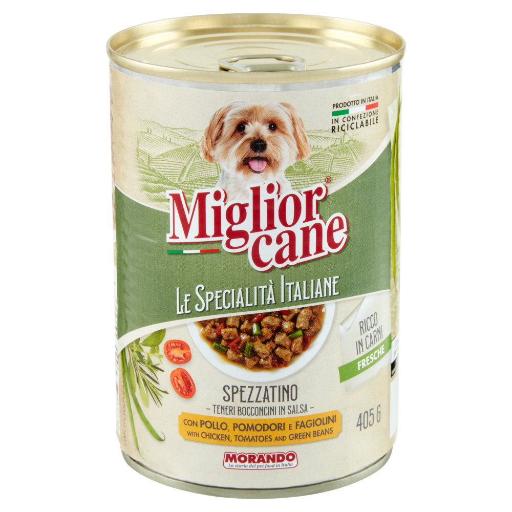 Migliorcane Le Specialità Italiane Spezzatino con Pollo, Pomodori e Fagiolini 405 G