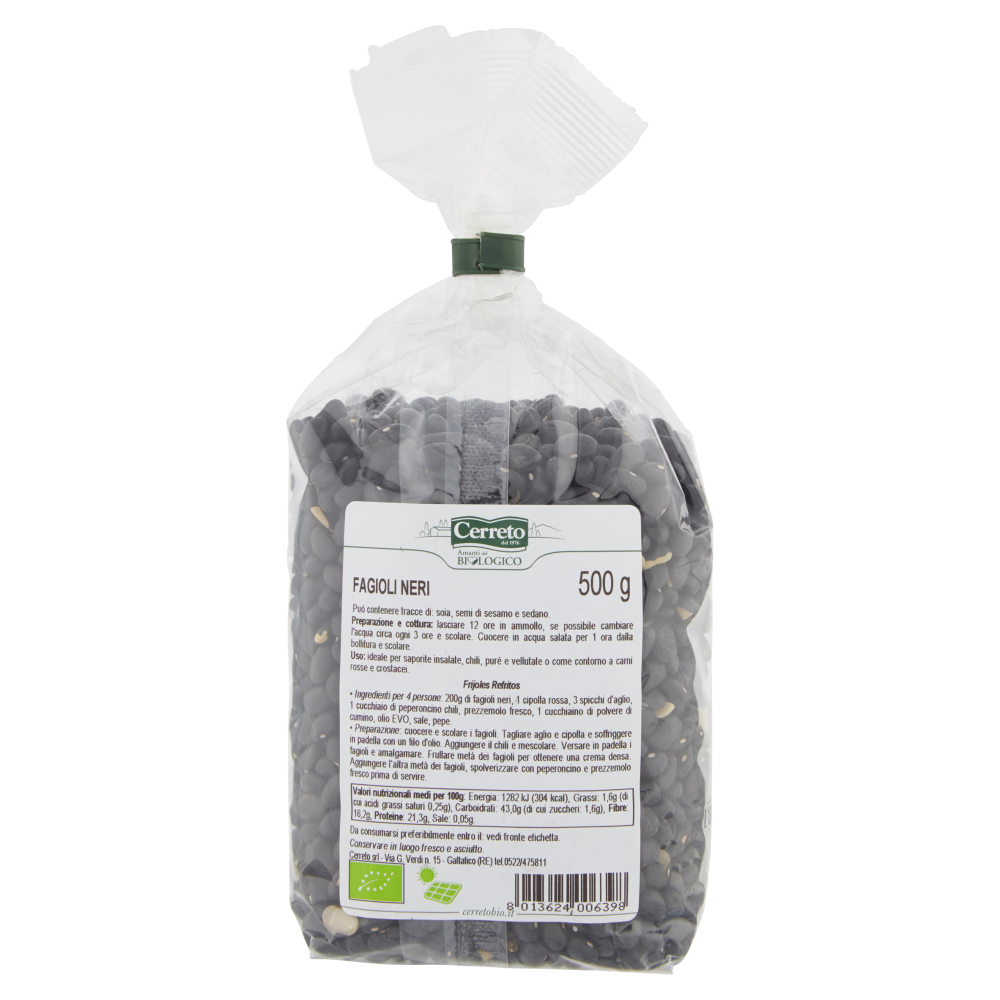 Cerreto i Legumi Fagioli Neri Bio 500 g