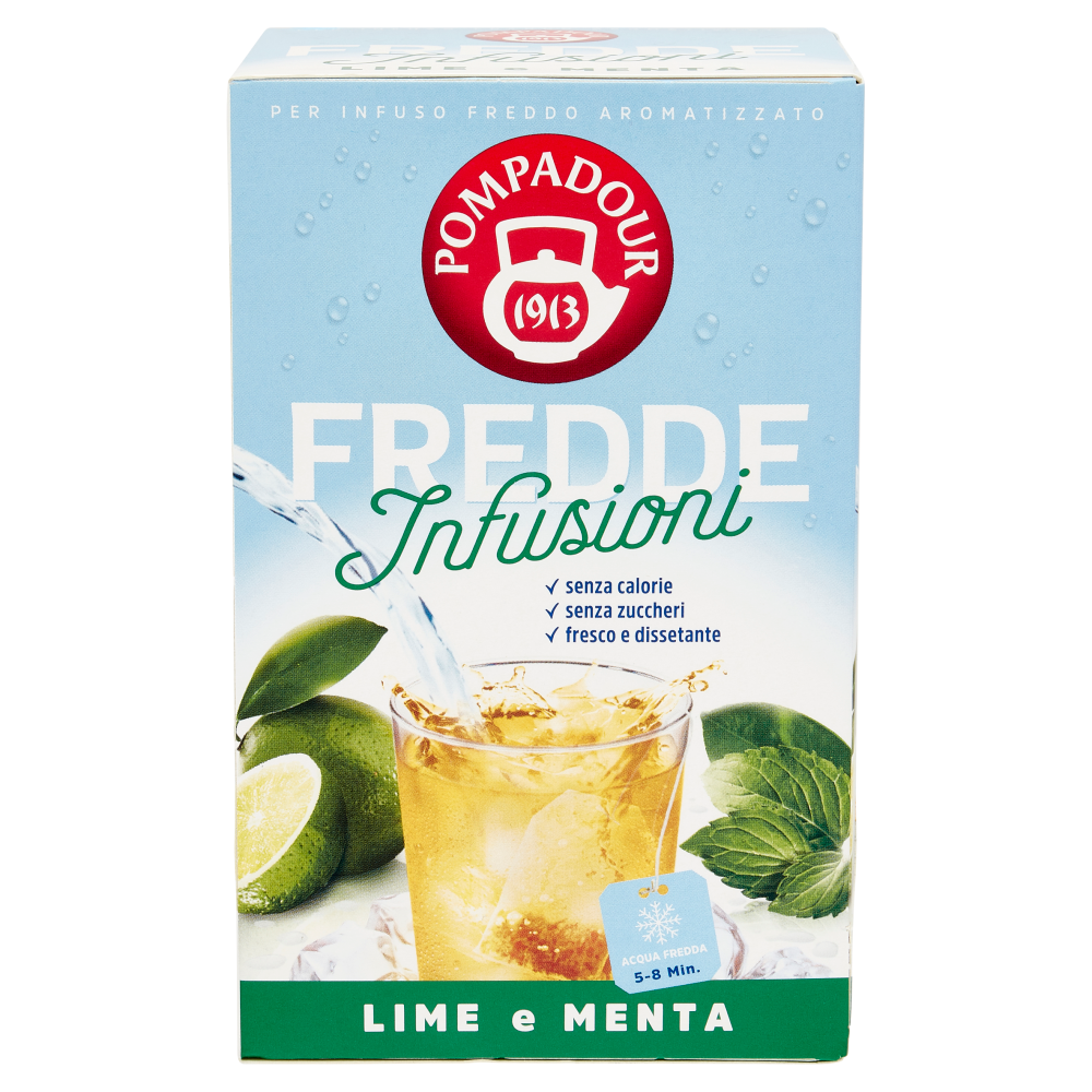 Pompadour Fredde Infusioni Lime e Menta 18 x 2,5 g