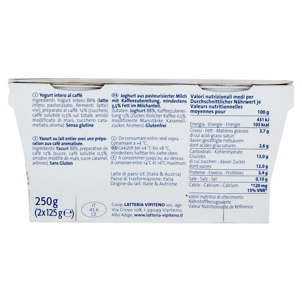 Sterzing Vipiteno Yogurt intero Caffè 2 x 125 g