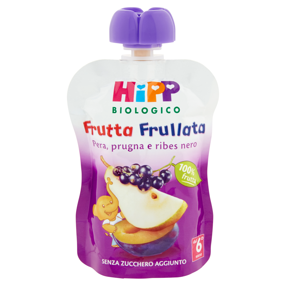 HiPP Biologico Frutta Frullata Pera, prugna e ribes nero 90 g