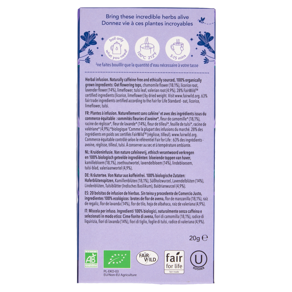 pukka night time Organic 20 Bustine di Miscela per Infuso 20 g