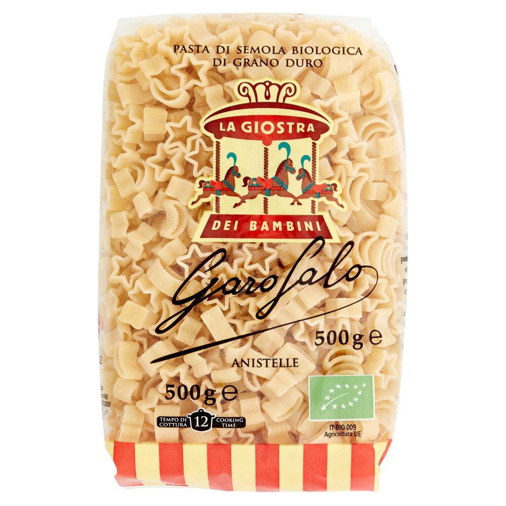 Garofalo La Giostra Dei Bambini Anistelle No. 2-36 Pasta di Semola Biologica di Grano Duro 500 g