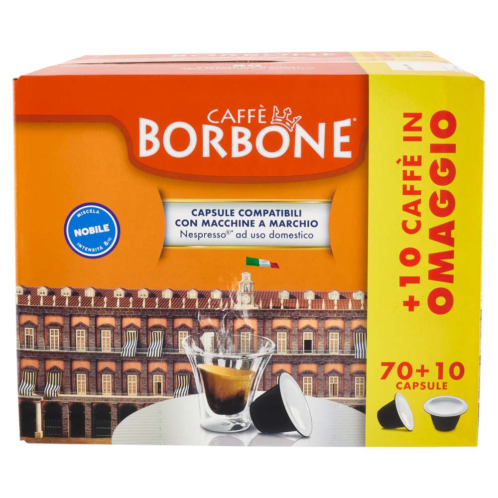 Caffè Borbone Miscela Nobile Capsule Compatibili Nespresso* ad uso domestico 80 x 5 g