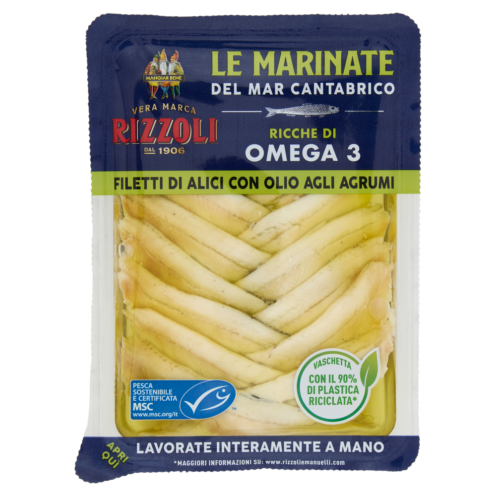 Rizzoli le Marinate del Mar Cantabrico Filetti di Alici con Olio agli Agrumi 80 g