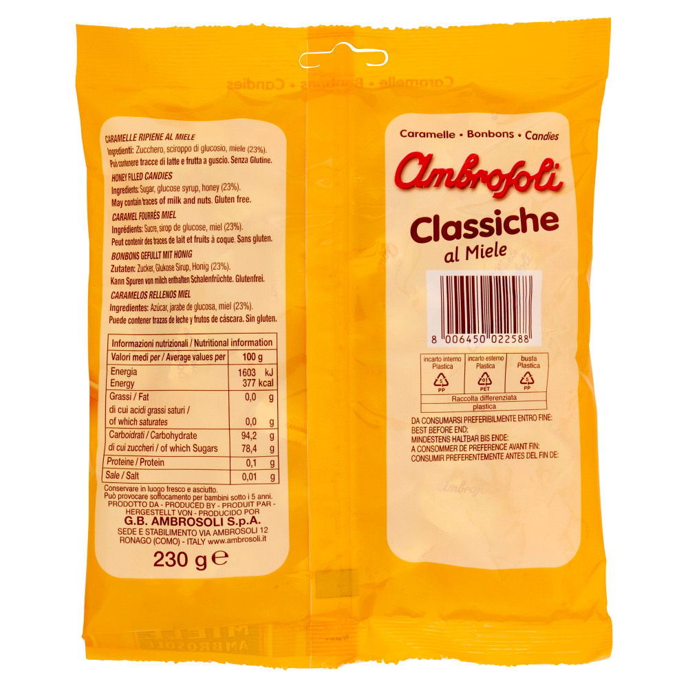 Ambrosoli Caramelle Classiche al Miele 230 g