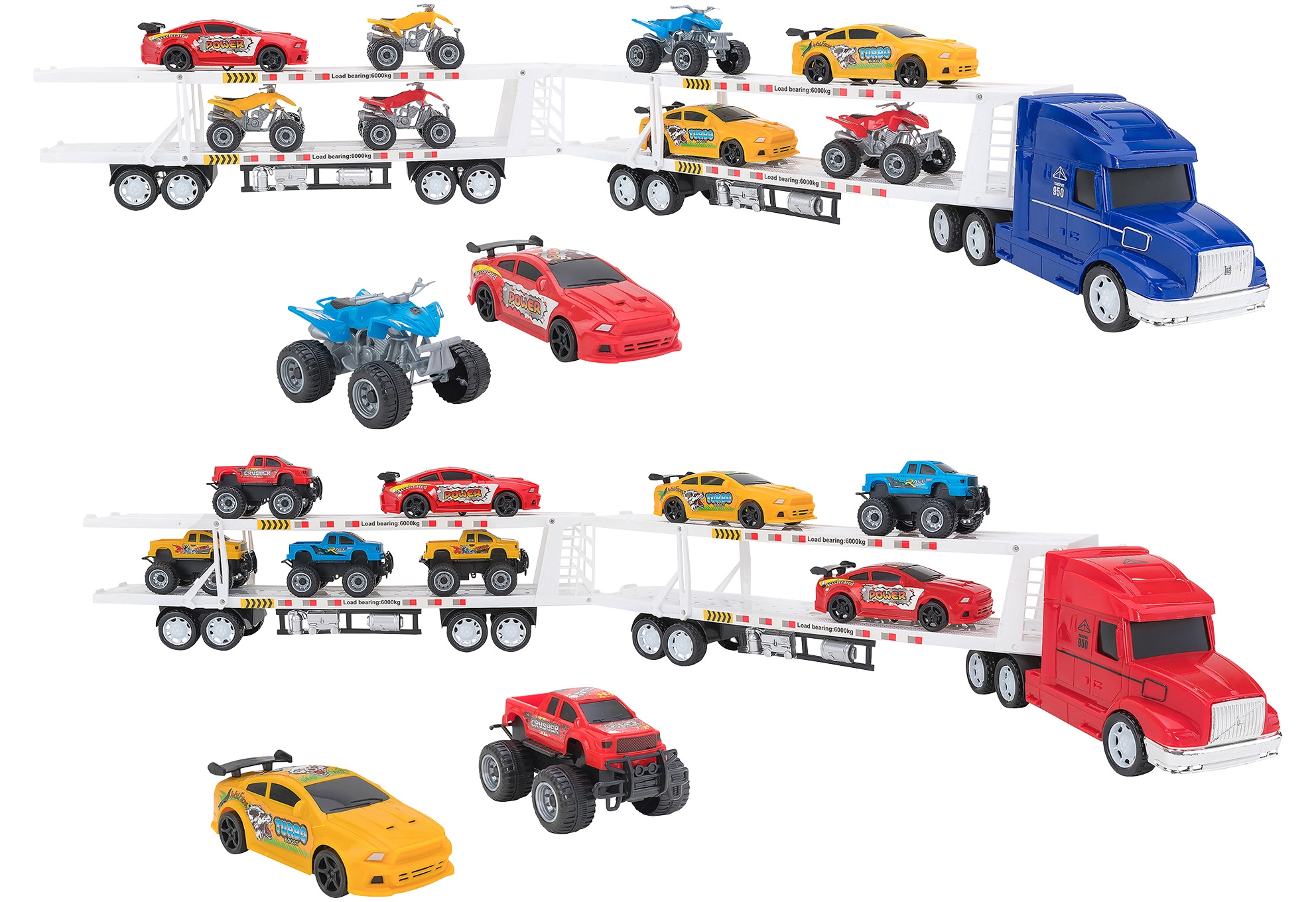 GLOBO Camion bisarca a frizione con 10 veicoli