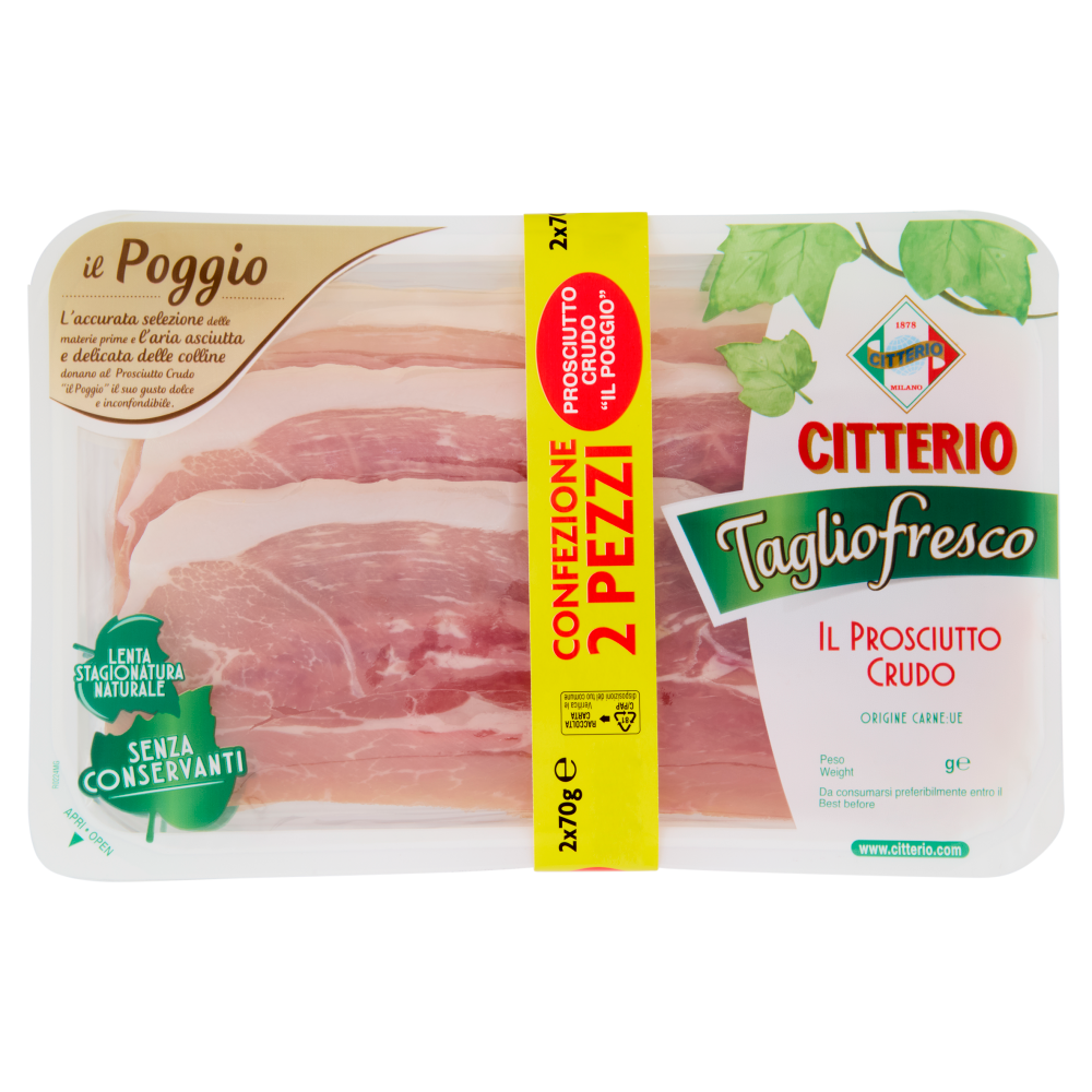 Citterio Tagliofresco il Prosciutto Crudo il Poggio 2 x 70 g