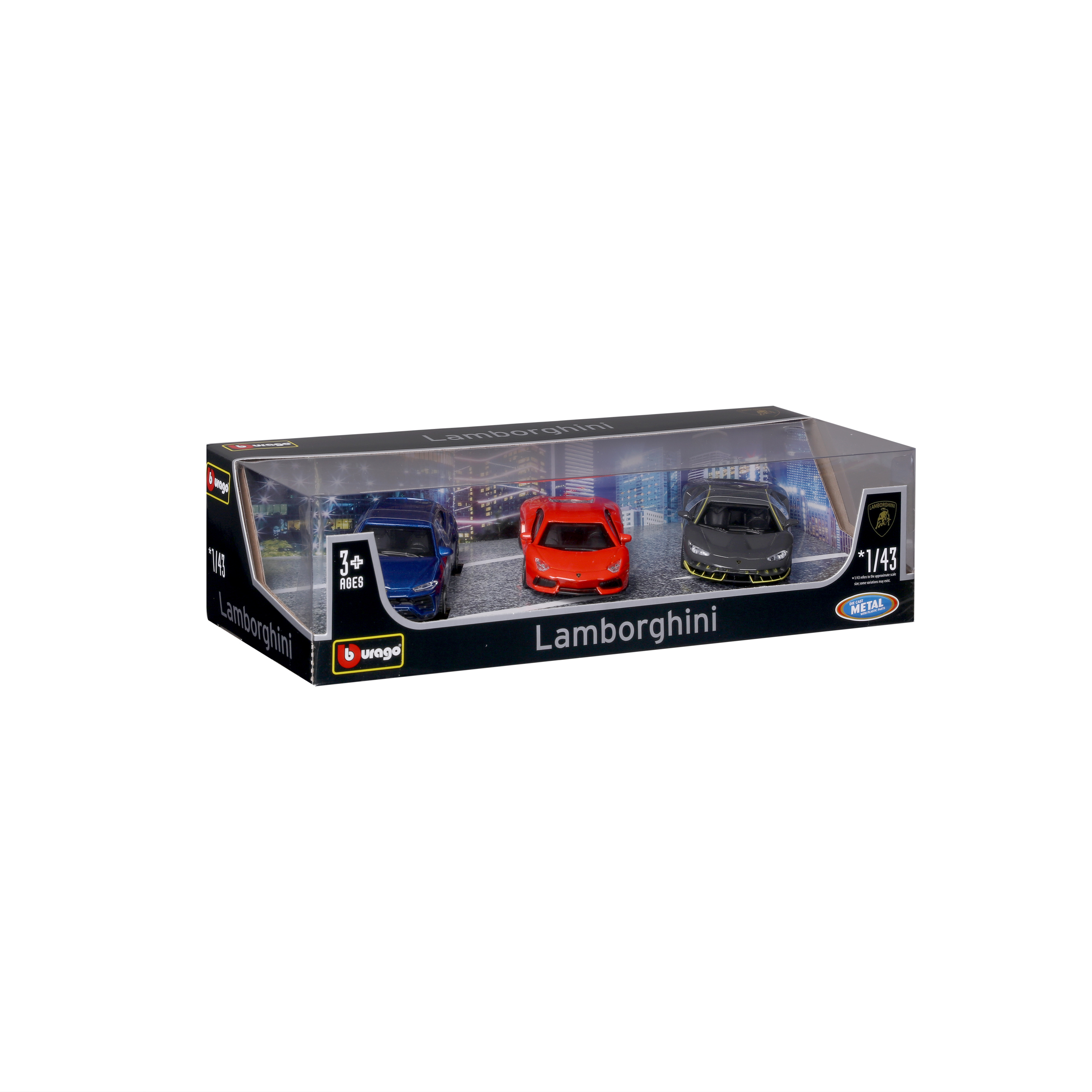 BBURAGO Gift Pack con 3 Auto Lamborghini - 1:43