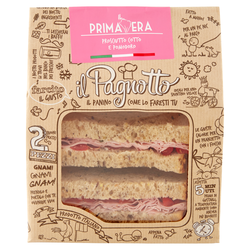 il Pagnotto il Primavera Prosciutto Cotto e Pomodoro 2 Pezzi 160 g
