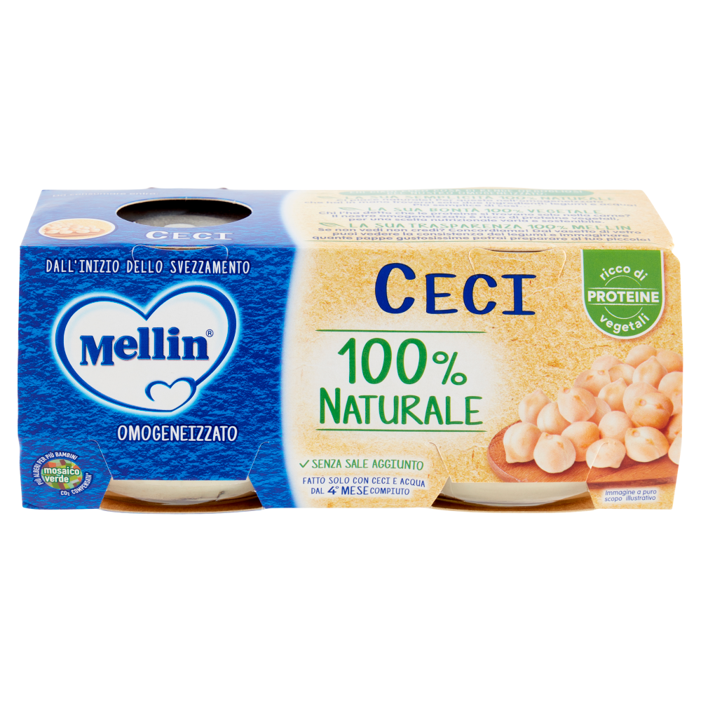 Mellin Ceci 100% Naturale Omogeneizzato 2 x 80 g