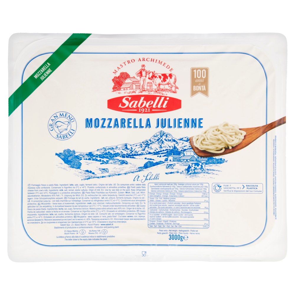 Sabelli Mozzarella Julienne 3000 g