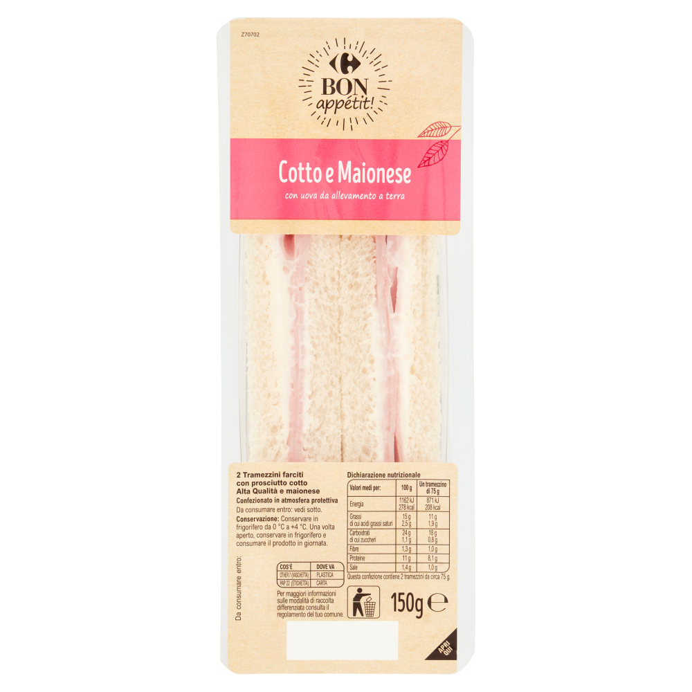 Carrefour Bon appétit! Cotto e Maionese 2 x 75 g