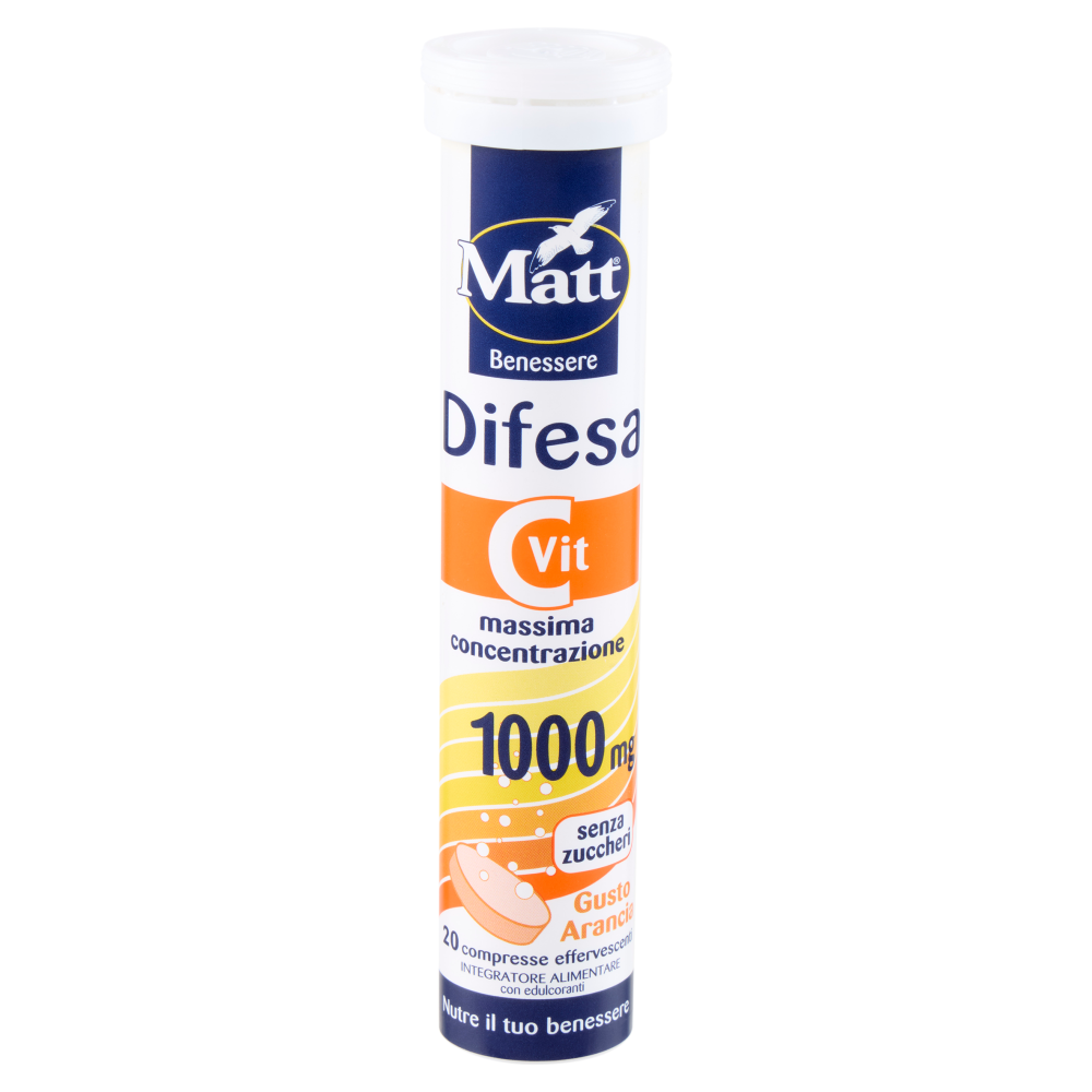 Matt Benessere Difesa Vit C 1000 mg 20 compresse effervescenti 80 g