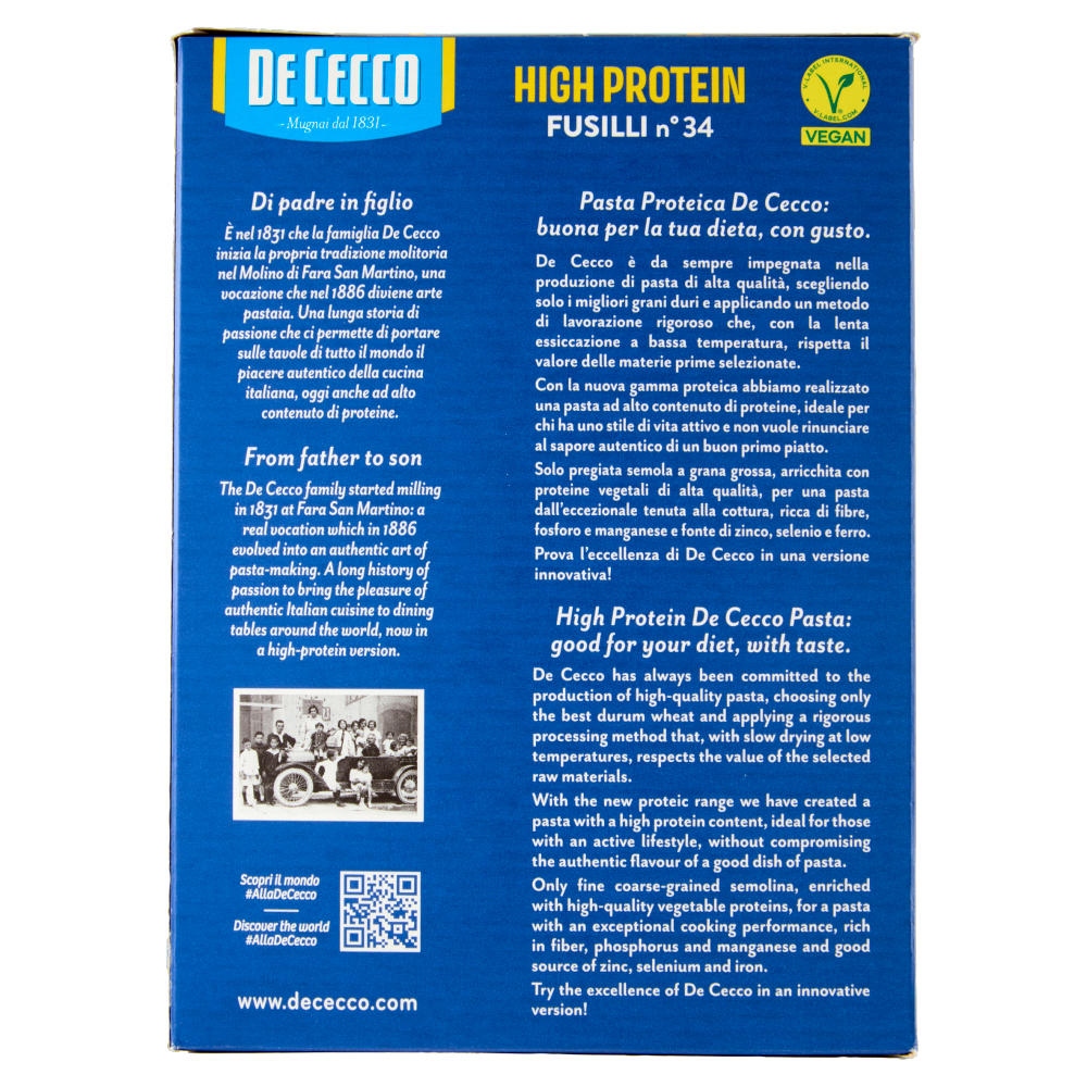 PDe Cecco High Protein Fusilli n° 34 400 g