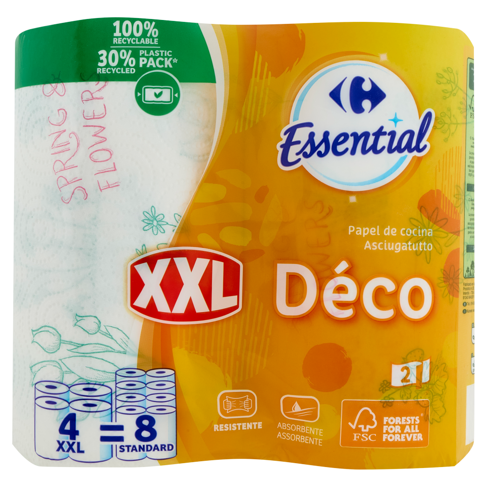Carrefour Essential Asciugatutto Déco XXL 4 pz