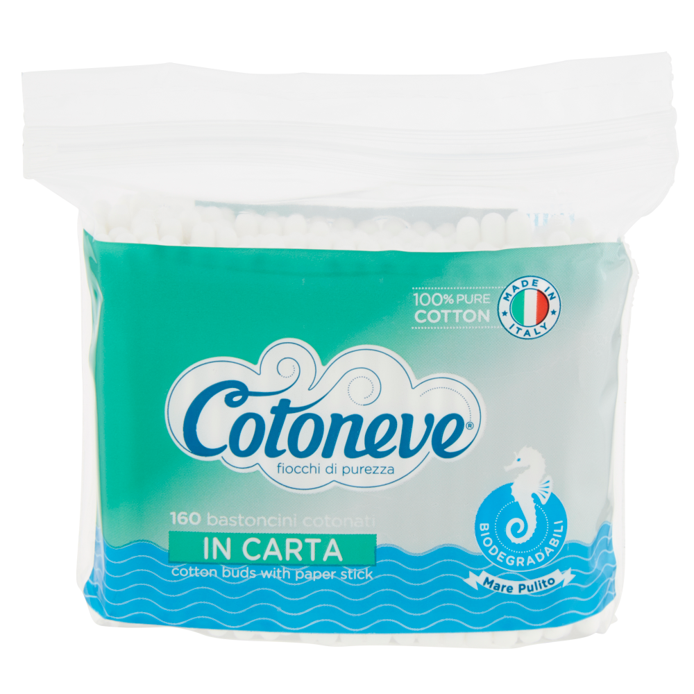 Cotoneve bastoncini cotonati in Carta 160 pz